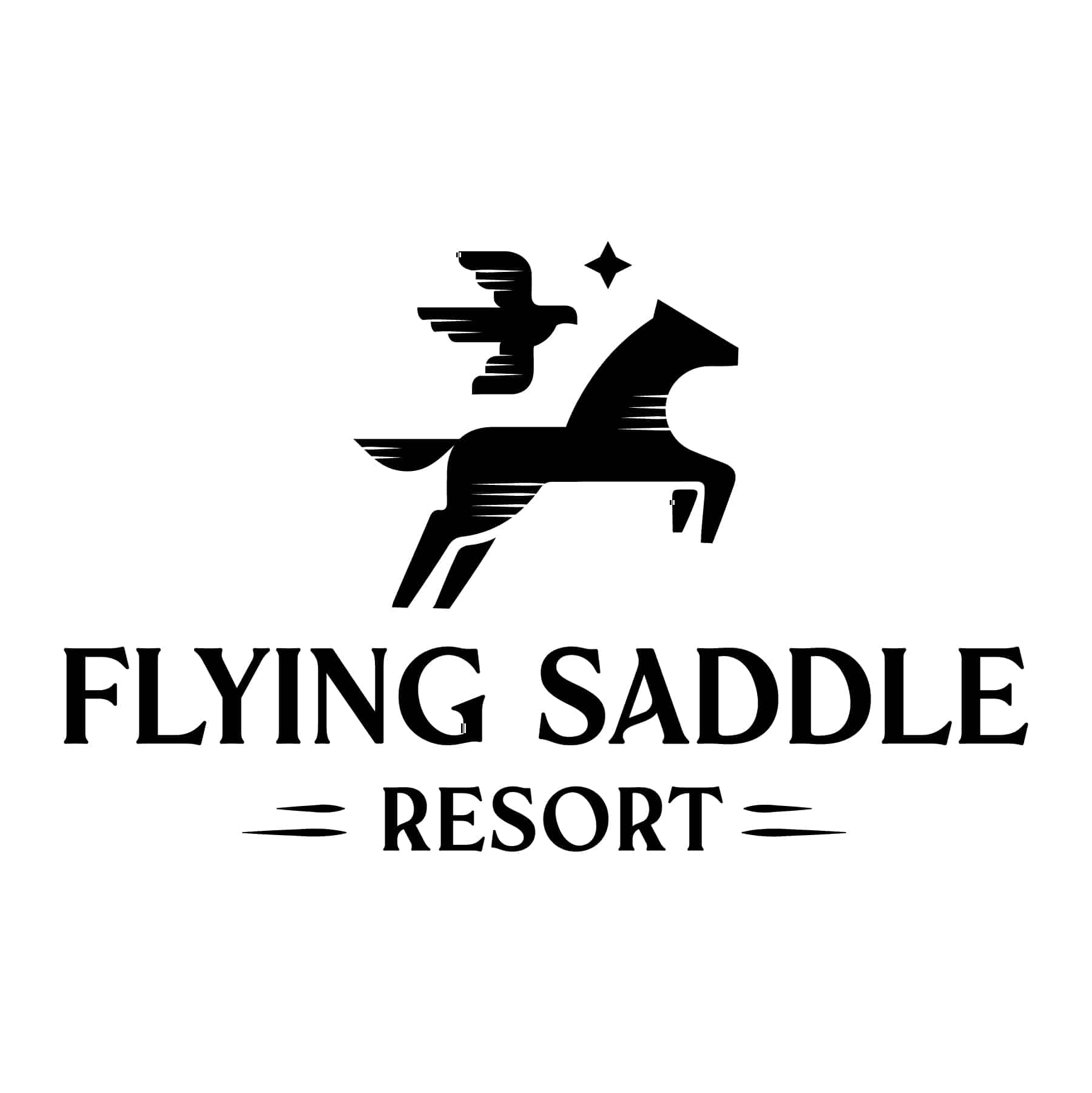 flying saddle horizontal logo black